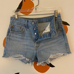 Levi's 501 Light Wash High Rise Shorts